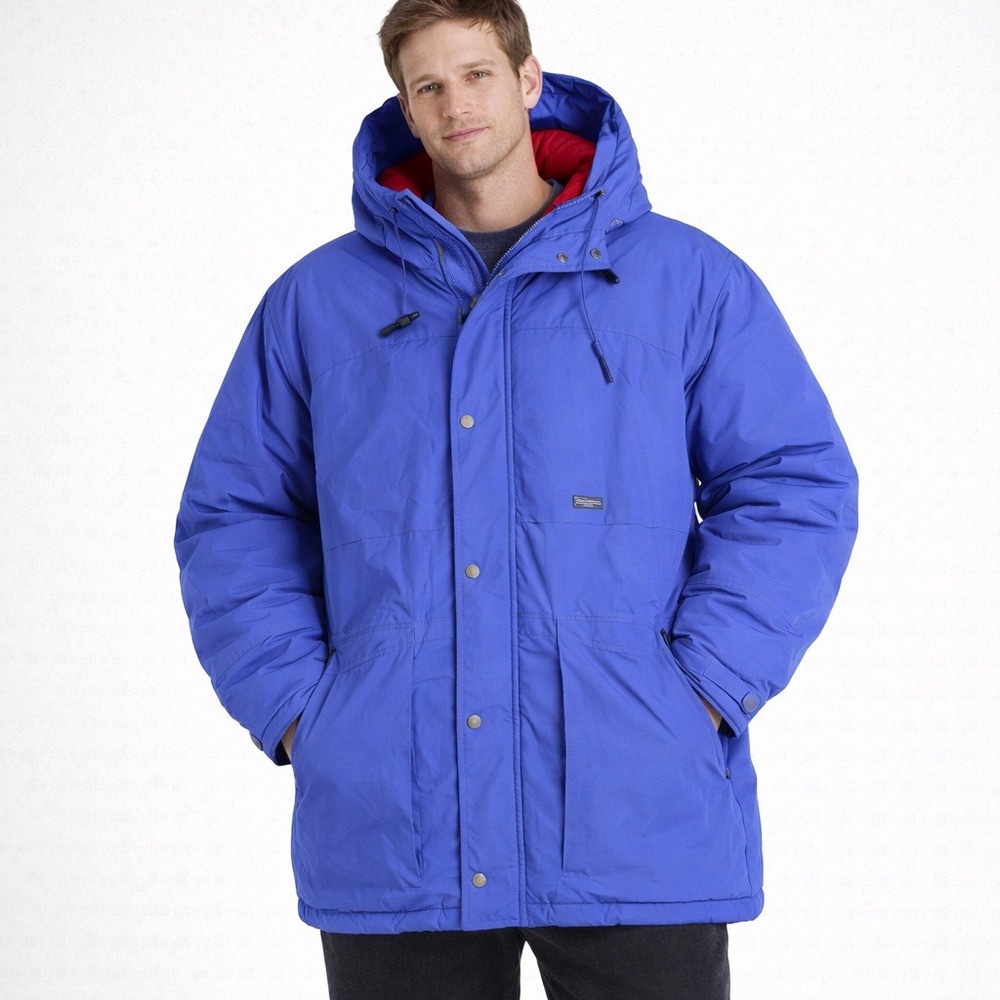 Vtg Eddie Bauer Mens Blue Ski Puffer Jacket Premium Goose Down Gore-Tex Size L